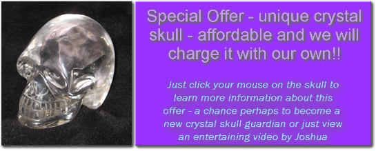 A Crystal  Skull from Brazil  for Sale and Charged by our own Crystal Skulls